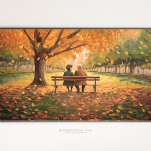 Ein Platz für Zwei: Unsere Geschichte Wandbild, Altes Paar, Liebe, Zusammen alt werden, Hochzeitstag Geschenk, Hochzeitsgeschenk, Ideen, Kunst