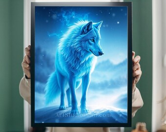 Mystic Wolf Porta Incenso Backflow Wicca | Pietra Artificiale Dipinta A Mano | Effetto Cascata Con 3 Coni