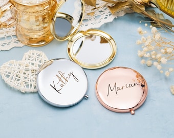 Custom Compact Mirror/Mother's Day Gift/Birthday Gifts/Bridesmaid Proposal/Makeup Pocket/Personalized Gifts for Women /Travel Pocket Mirror