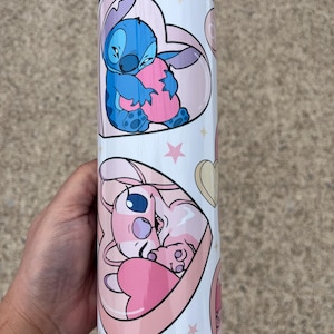 Stitch and Angel Love Tumbler, 20oz tumbler