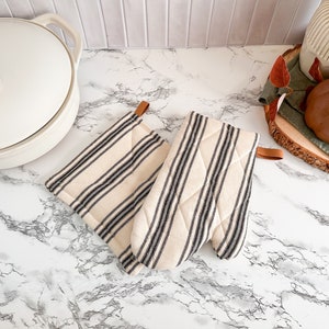 Set of 2,Magnet Cotton Linen Hotpads,Leather Loop,Potholders,Gift for Bakers,Bridal Shower Gift,Wedding Gift,Mothers Day Gift,Christmas Gift