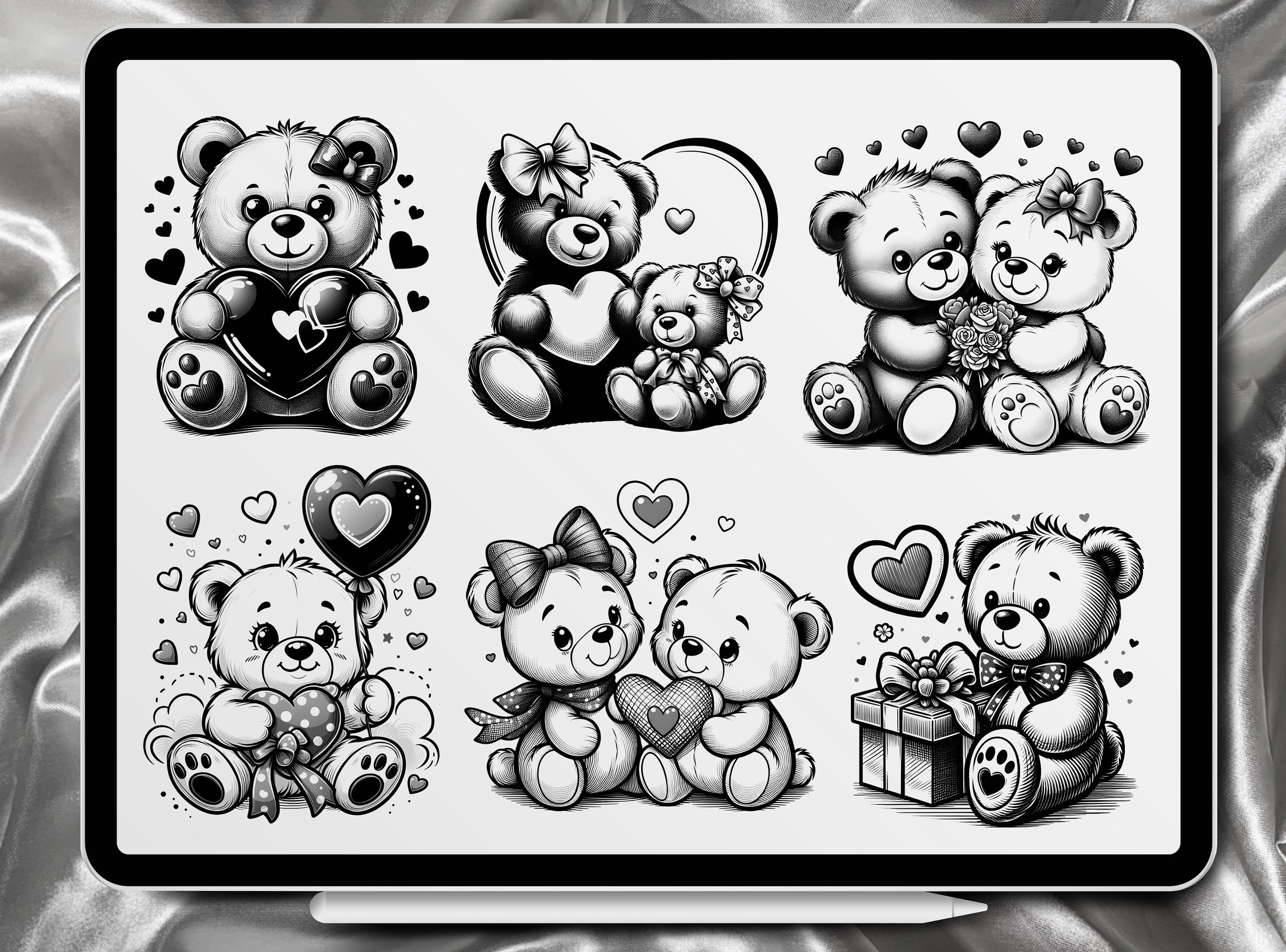 Teddy Bear Tattoo Designs 50 Stamps Pack | INSTANT DOWNLOAD | Teddy ...
