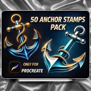 Anker-Pinsel für Procreate | 50 nautische und digitale Anker-Pinsel | Sofort-Download | Kommerzielle Nutzung