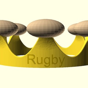 Customizable Rugby Crown – Wearable Trophy | Funny Rugby Gift | Tournament Award | Rugby Champion Prize