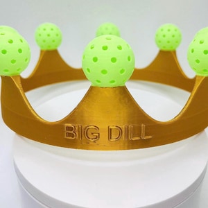 Personalizowana korona do pickleballa – przenośne trofeum | Zabawny prezent do pickleballa | Nagroda turniejowa | Nagroda mistrza pickleballa