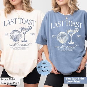Beach Bachelorette Party Shirts, Last Toast on the Coast, Custom Bachelorette Shirts, Personalized Luxury Bachelorette, Social Club Bach