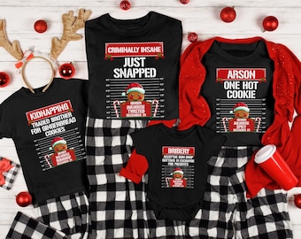 Family Christmas Pajamas, Matching Holiday Pajamas for Family, Christmas PJs, Family Christmas Shirts, Gingerbread North Pole Correctional