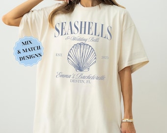 Muscheln und Hochzeitsglocken Comfort Colors Shirts, Bachelorette Shirts, Strand Bachelorette Shirts, Küsten Bachelorette Bach Club Tee Geschenke