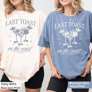Beach Bachelorette Party Shirts, Last Toast on the Coast, Custom Bachelorette Shirts, Personalized Luxury Bachelorette, Social Club Bach