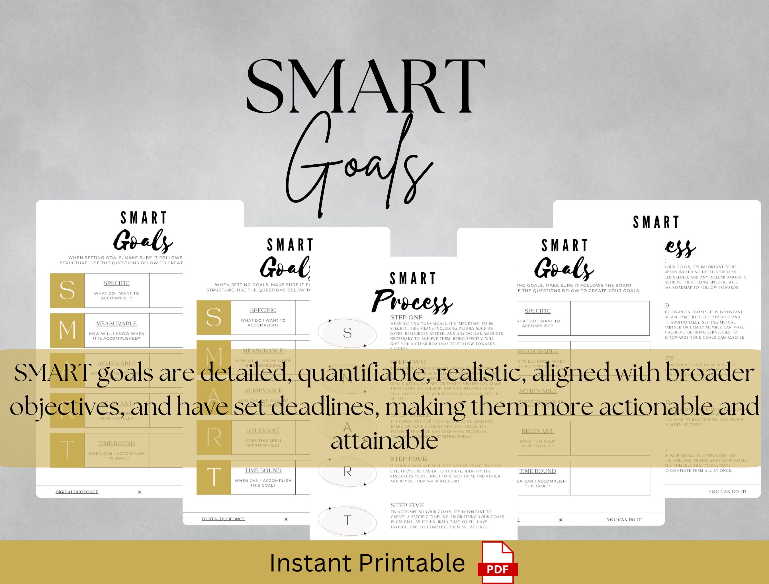 Smart Goals Template | Clear Goals | Smarter Objectives - Etsy