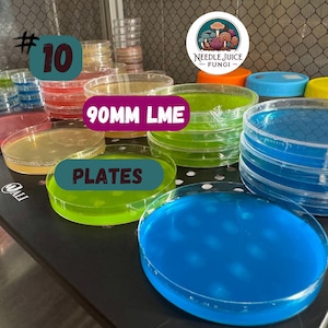 10) 90 mm Durchmesser x 15 mm L.M.E. Agar|Anpassbare Farbplatten|Genetische Isolation| Pilzzucht