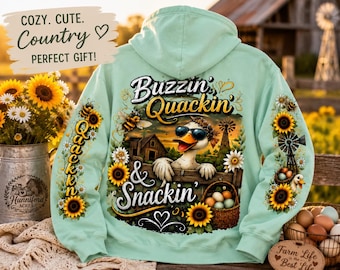 Buzzin' Quackin' & Snackin' Farm Hoodie