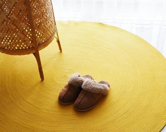 Handmade Cotton Rope Round Rug – 90 Colors 20-48 inch reversible double-sided