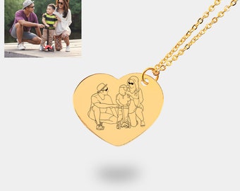 Gepersonaliseerde hartketting | Gepersonaliseerde sieraden | Valentijnscadeaus voor haar | Hartvorm | Aangepaste ketting | Gouden ketting | Ketting cadeau