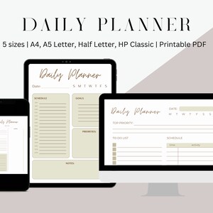 Minimalist Daily Planner Printable Daily Journal Printable - Etsy