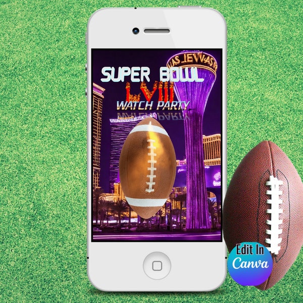 Super Bowl party invite EDITABLE | SUPER BOWL invitation | digital instant download | Evite for sending via email and text