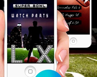 Football Party Invitation, Big Game, Mobile Invite (Digital Download, PDF File)