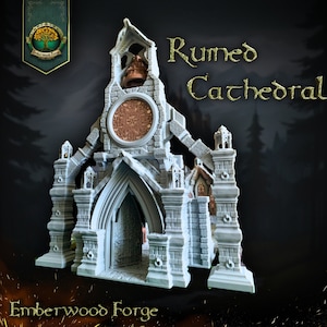 Ruined Cathedral | Church | Temple | DnD | Dungeons & Dragons | Pathfinder | Tabletop Miniature | RPG | Wargaming | Terrain | Fantasy | 28mm