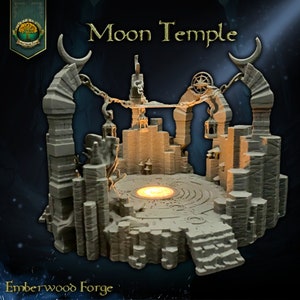 Moon Temple | Terrain | DnD | Dungeons & Dragons | Tabletop Miniature | RPG | Wargaming | Ruins | Fantasy  | Scatter | 28mm 32mm | Gift
