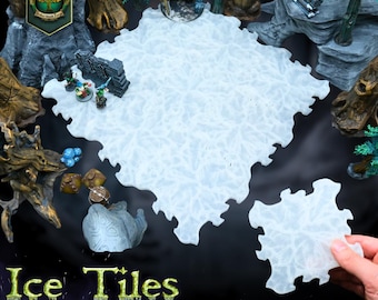 Ice Tiles | Multipack | Dungeon Tiles | DnD | Dungeons & Dragons | Tabletop Miniature | RPG | Terrain | Emberwood Forge | 28mm | Fantasy
