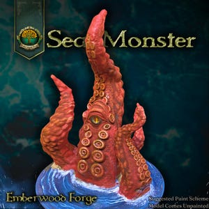 Kraken Sea Tentacle Monster Miniatura | Mini | Terreno | DND | Dungeons and Dragons | Pathfinder | Criatura do Oceano 28 mm Eldritch Lovecraftian