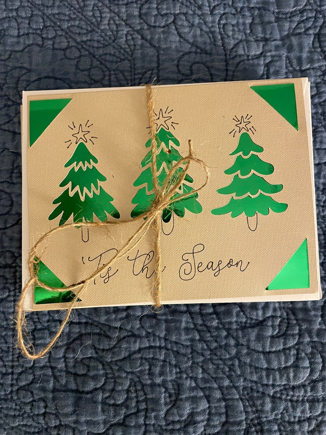 Handcrafted Holiday Greeting Card Set. Christmas Cards, Blank Holiday