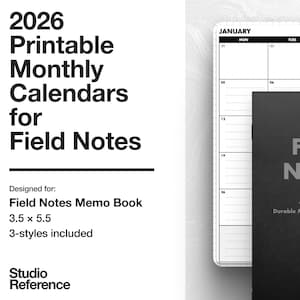 FIELD NOTES Memo Book - Pacchetto calendario mensile 2026 (3 stili)