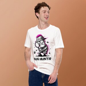 T-shirt unisexe T-shirt Bug Hunter, cadeau drôle de programmeur, t-shirt grunge pour développeur, chemise d'ingénieur qualité, vêtements de testeur de logiciels, humour de codeur, cadeau informatique