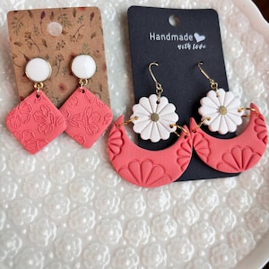 Floral Polymer Clay Earrings
