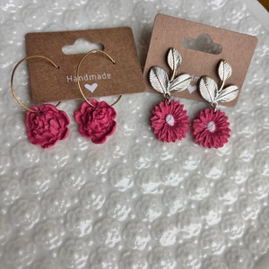 Floral Polymer Clay Earrings