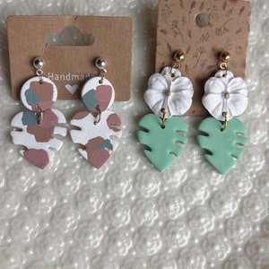 Floral Polymer Clay Earrings