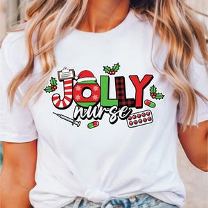 Christmas Nurse T-shirt, Merry Christmas Tee, Gift Ideas For Nurse, Nursing Outfit, t-shirt, Cute Tee For Christmas, Nurse Crew T-shirt