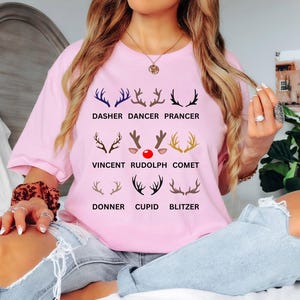 Funny Christmas Reindeer Names Unisex T-Shirt