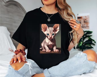 Sphynx kitten t-shirt, cute tee shirt, T-shirt, beautiful comfort t-shirt, Unisex, women t-shirt, kids t-shirt, cat lovers, kitten t-shirt