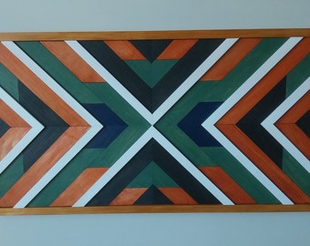 Geometric woodden wall art