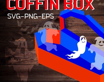 Coffin Gift Box Template: Sarcophagus Favor Treat (SVG, PNG, EPS) - Digital Download