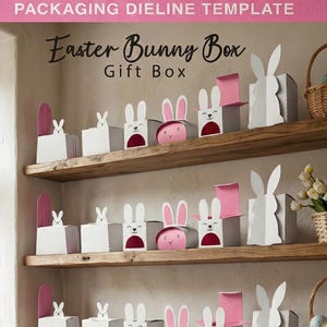 Paquete de plantillas de corte láser SVG para caja de conejito de Pascua / Regalos y recuerdos de fiesta