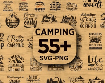 Camping SVG PNG Bündel | 55+ getrennte Camper Van Designs