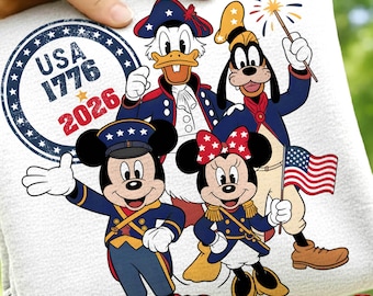 Mickey and Friends Classic USA 1776 2026 Stars Shirt | Patriotic Anniversary Tee