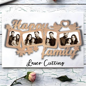 Happy Family Photo Frame Svg, Family Frame Svg, family photo frame svg, housewarming gift file, wedding favor svg
