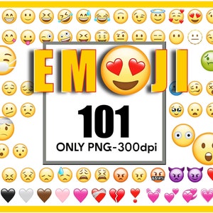 101 Emoji iOS separados, rostos de emoji para impressão, decorações para festas de aniversário, rostos de emoticons engraçados com um pacote Mega Bundle de emojis iOS