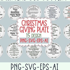 The Giving Plate presente SVG arquivo digital camisetas png svg arquivo de corte Bem-vindo Natal Anfitriã Inauguração de casa presentes diy Silhueta Cricut decalque