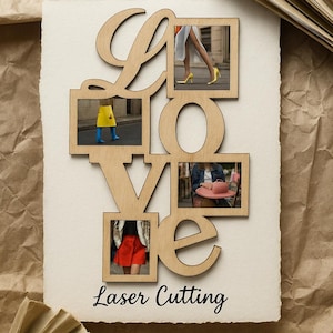 Kärleksfotoram SVG: Alla hjärtans dag laserskuren fil (digital nedladdning)