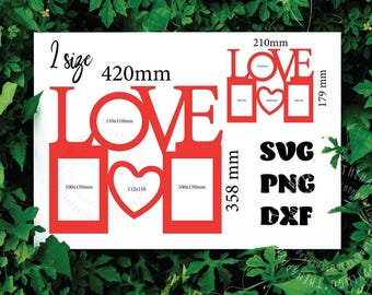 Love Photo Frame SVG | Valentine Laser Cut Template (Digital Download)