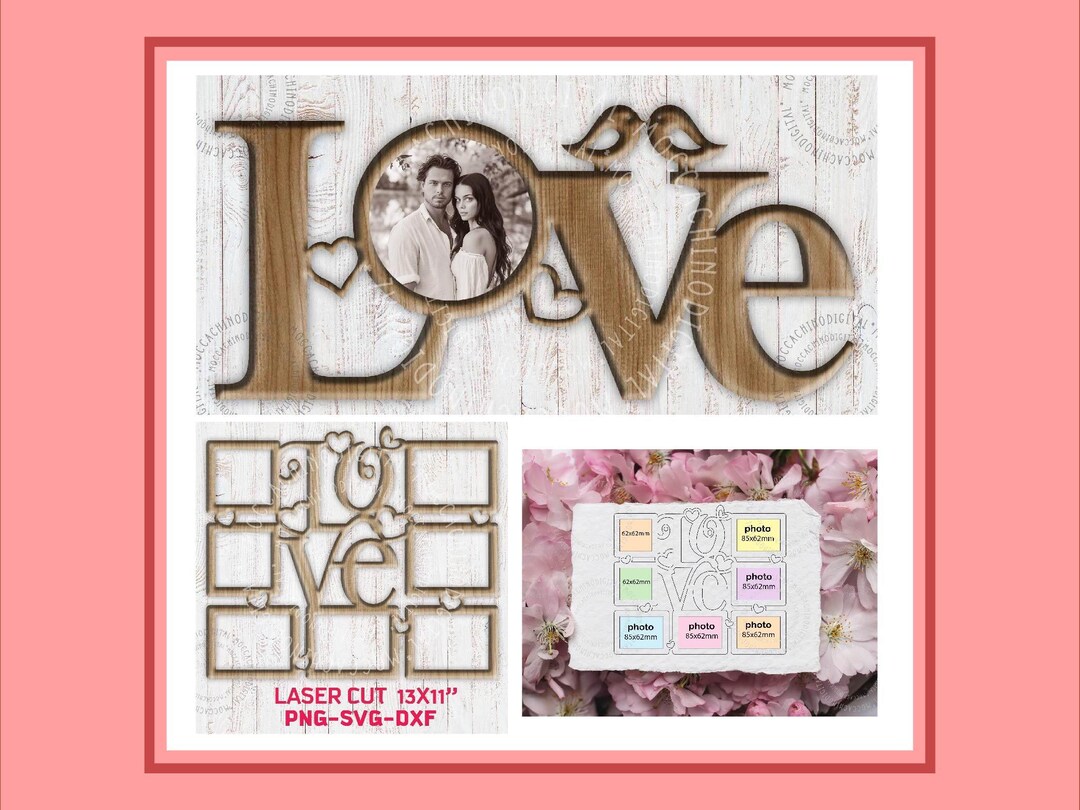 Love Photo Frame SVG: Wooden Couple, Laser Cut File (digital Download ...