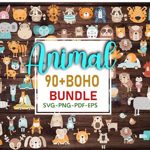 90+ Druckbares süßes Tier | Boho Kinderzimmer Dekor | Digitaler Download | Waldtier Wand Kunst | Boho Babypartygeschenk | Sofort Download
