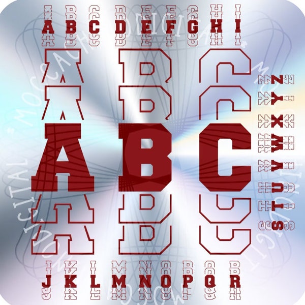 Mirror Font | Mirror alphabet svg, Echo font, trippy font, svg file for Cricut & Silhouette, cut files,Installable Alphabet,modern fonts svg