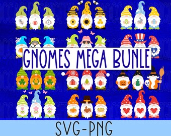 Holiday Gnomes SVG PNG: Christmas, Halloween, Thanksgiving, Valentine&#39;s