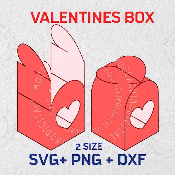 2 Size Love Box Svg, Heart Favor Box , Candy Box Svg, Favor Box, Gift Box, Svg for Cricut, Svg for Silhouette, Cut Files, PNG, SVG, DXF