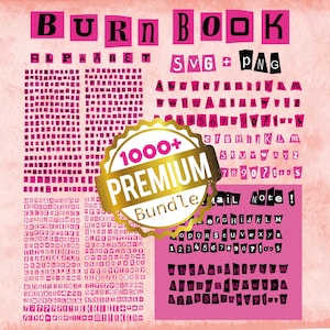 Burn book Letter bundle, Numbers, Clipart and Glyphs, Burn book letters svg, 1000+ 1000  PNG SVG Files,Digital Font